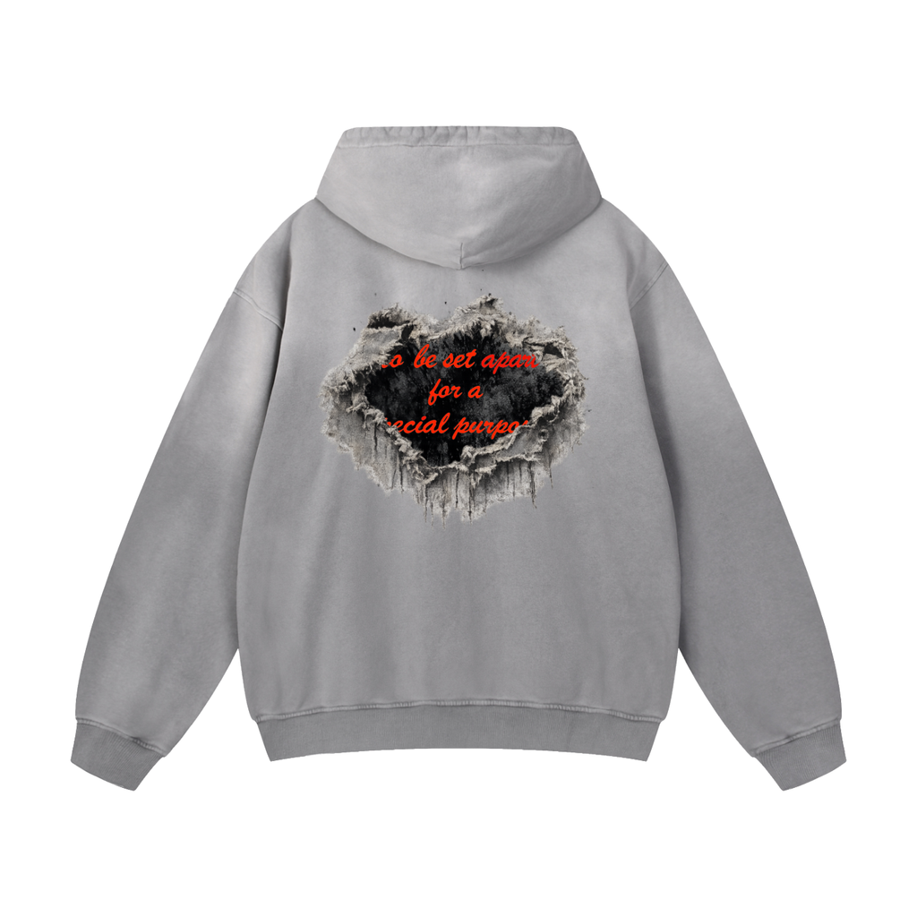 Gray Rip Valentine's Qadosh Hoodie