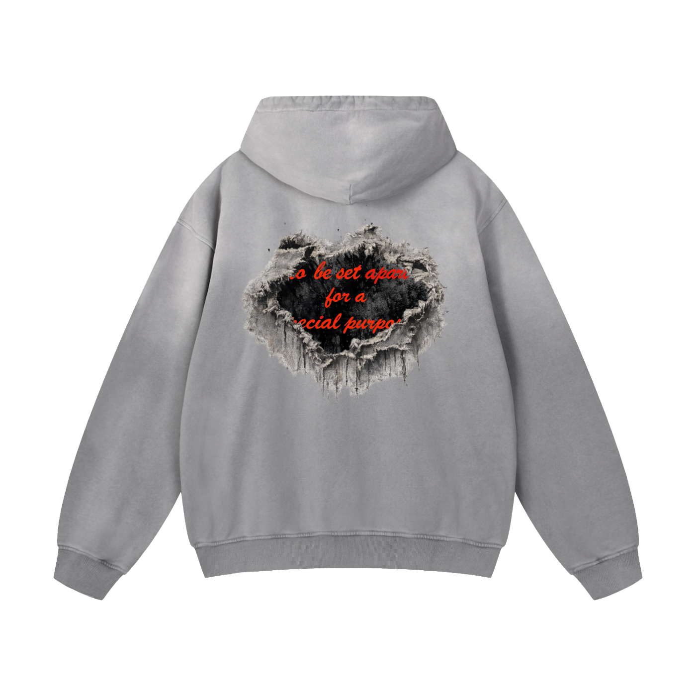 Gray Rip Valentine's Qadosh Hoodie