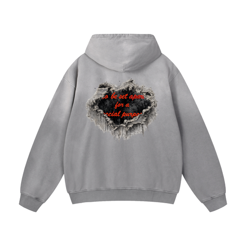 Gray Rip Valentine's Qadosh Hoodie